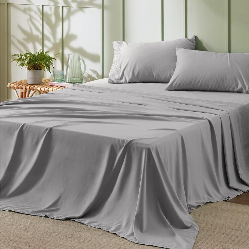 Queen Sheet Set - 4 Pieces Soft Queen Size Sheets - Breathable & Cooling - Hotel